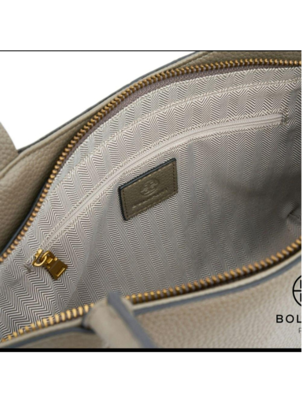 Bolvaint Gray Leather Tote Shoulder Bag - Picture 6 of 16